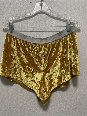 Victoria Secret Mustard Velvet Velour Sleep Shorts Size XL